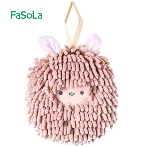 FaSoLa hanging absorbent thickened hand towel children's hand towel bathroom kitchen cute animal hand ball