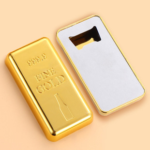 Stainless Steel Beer Bottle Opener Single Pack Creative Simulation Gold Brick Bottle Opener Bar Restaurant Gold Nugget Beer Opener