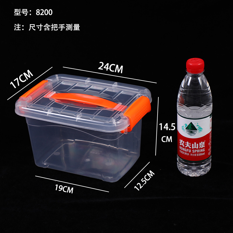 食品级塑料保鲜盒商用厨房密封盒长方形大容量学校透明带盖收纳箱|undefined