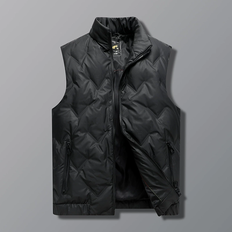 Demi-season velvet keep warm vest with down, 2023, plus size, duck down
