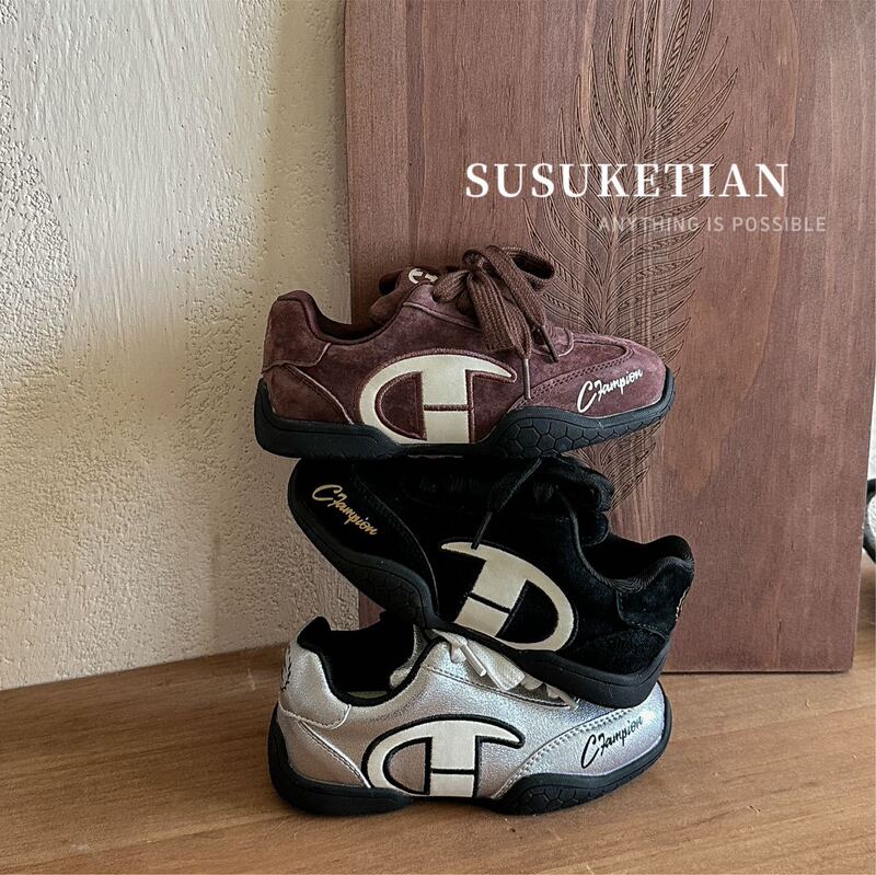Children's 2026 Spring New Champion Boys' Casual Sports Shoes Girls' Versatile Low-Top Fashionable Comfortable German Training Shoes