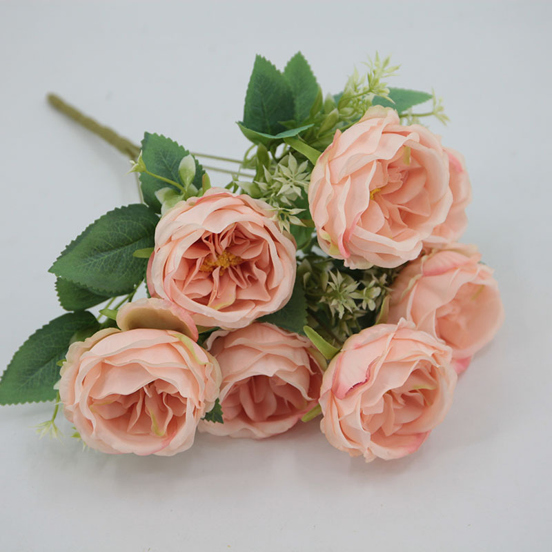 Flor artificial 7 cabeza Austin Rosa peonía flor boda apoyos Rosa artesanía flor falsa al por mayor