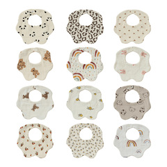 Korean version of newborn cotton 6-layer gauze saliva napkin baby bib infant bib absorbent cotton saliva napkin type A