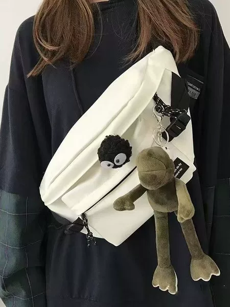 Trendy Cool Ins Men's Crossbody Chest Bag Street Harajuku Single Shoulder Sports Versatile Workwear Crossbody Bag Portable Student Waist Bag