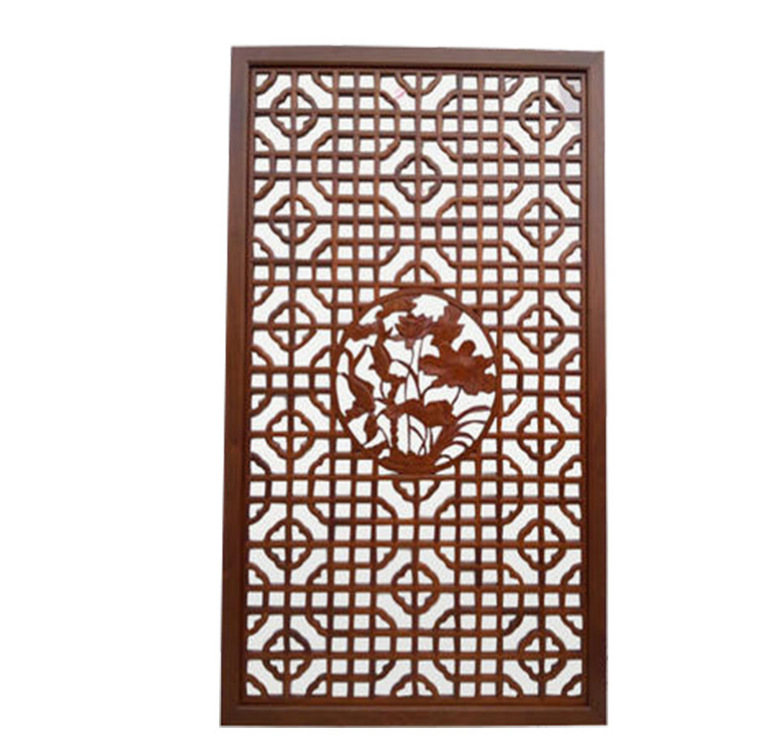 家供应中式仿古隔断镂空窗花装饰 客厅玄关铝合金屏风来图可定