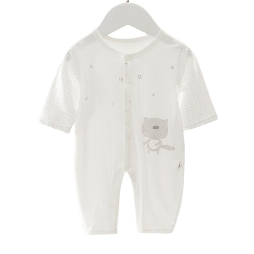 Baby one-piece clothes pure cotton air-conditioning clothes thin newborn baby clothes cotton summer newborn baby long-sleeved pajamas