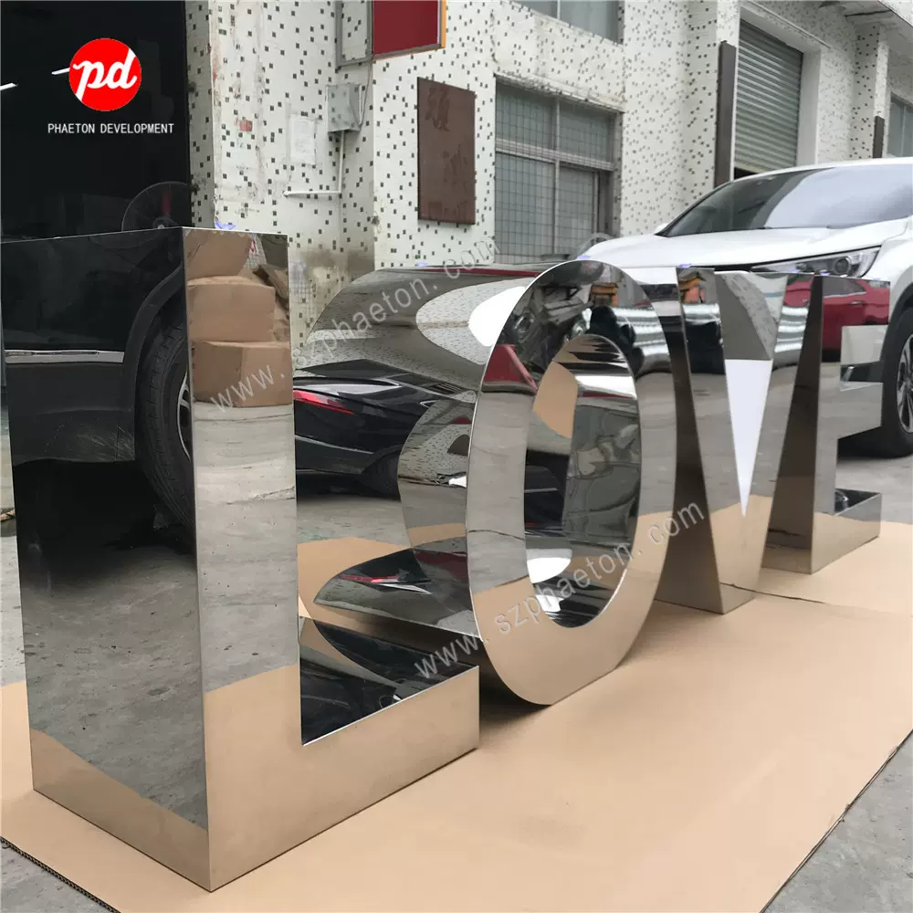 1688精工定制镜面不锈钢双面立体广告招牌 展览展示活动装饰招牌