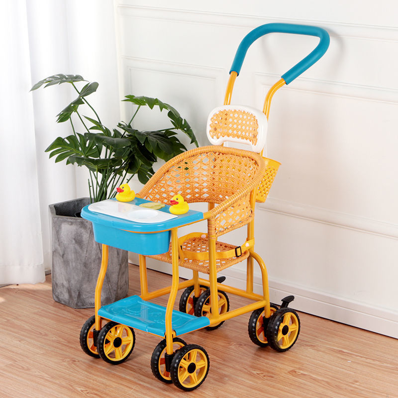 Stroller Stroller Summer Rattan Chair Baby Stroller Imitation Rattan Lightweight Baby Stroller Washable Outing Children Imitation Bamboo Rattan Stroller