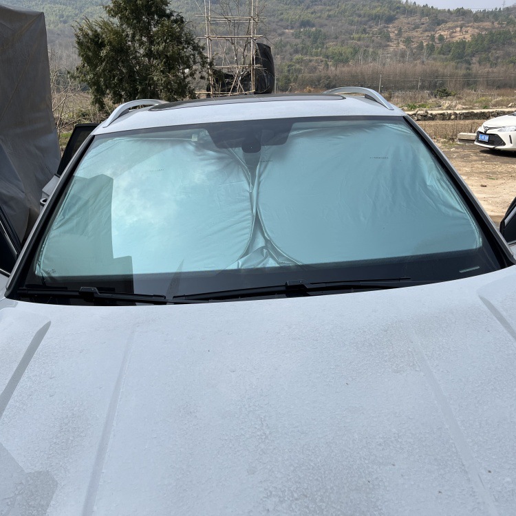 C apertura de tela plateada de titanio para automóvil, protector solar, protector solar, protector solar, protector solar, aislamiento térmico, protector de luz completo, explosión transfronteriza