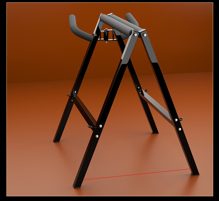 Jiuai SM Sex Positioning Tripod Chair with Handcuffs, Black/Red Adult Furniture Set — detail image 8