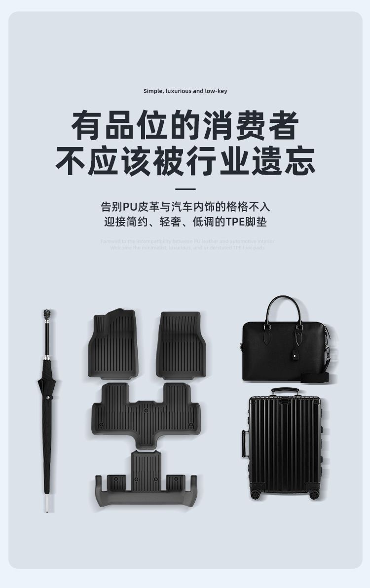 Suitable for 25 Tesla Modelyl Car Floor Mats, Tail Box Mats, Trunk Mats, Backrest Waterproof Tpe Floor Mats