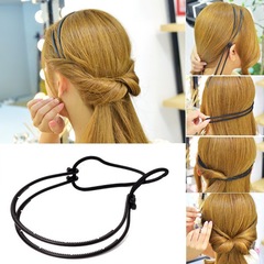 Korean hairpin hair accessories elegant updo with double elastic headband braided hair tie adjustable versatile styles hair