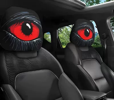 Universal seat cover – can be labeled and shipped on - scarlet-squinting-eyes-double-sided-printing-1-piece