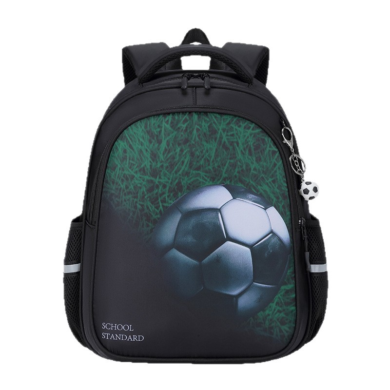 Nueva impresión de fútbol, impresión de dibujos, gran capacidad, luz, protección de seguridad, mochila escolar para niños de doble capa para estudiantes, venta caliente de comercio exterior