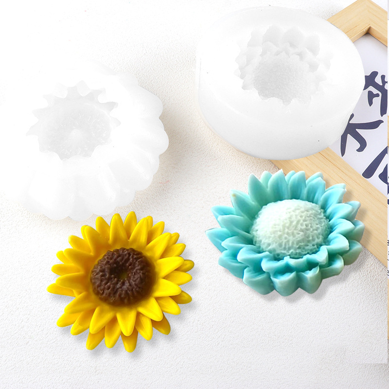 Sol tridimensional girasoles banana molde de goma de goma DIY perfumado tira magnética colgante de automóvil molde de goteo