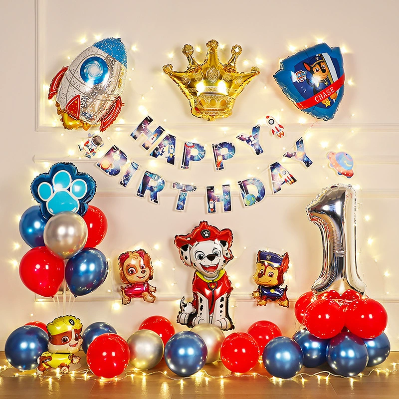 Wangwang команда мультяшная тема дня рождения, набор воздушных шаров, собачий патруль