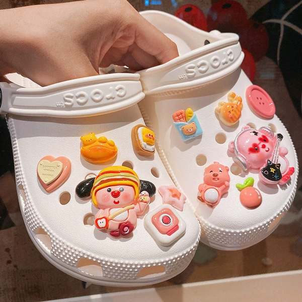 Cartoon food play, footwear buckle, 12 pieces
