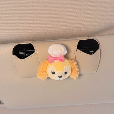 2025 New Car Glasses Case, Car Sunglasses Case, Storage Sun Visor, Cute Glasses Clip, High-End Female (Car Glasses Clip/Bill Clip) - biscuit-glasses-case-beige