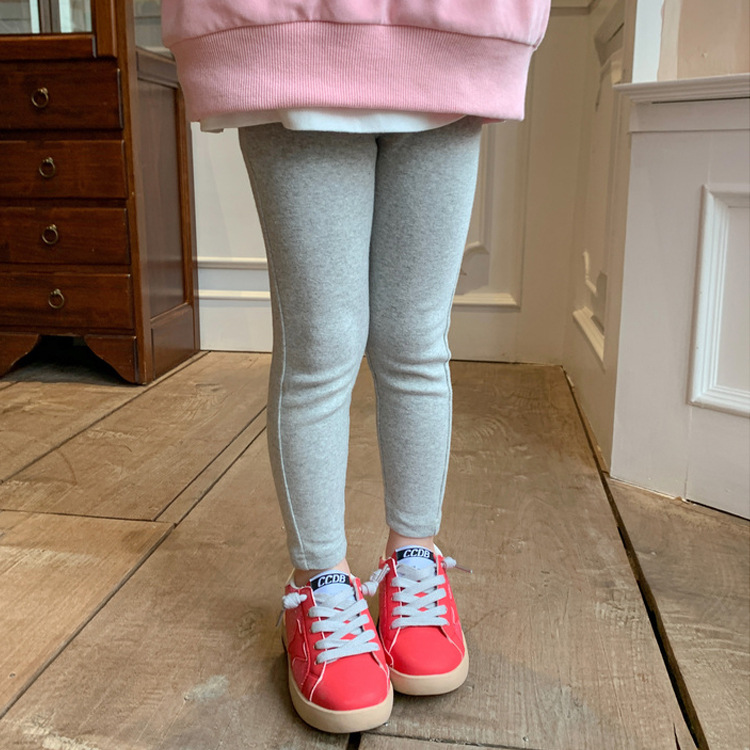 Polainas casuales de alta elasticidad de estilo coreano para niñas Otoño e Invierno pantalones de lápiz slim fit para niños ropa interior engrosada para bebés