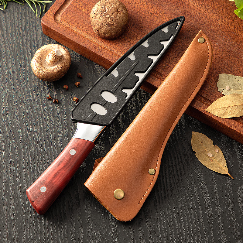 Cuchillo de corte especial para matar cerdos cuchillo de corte de hueso cuchillo de corte de carne cuchillo de carnicero afilado imitación patrón de palo de rosa sacrificio ganado cuchillo de punta de oveja