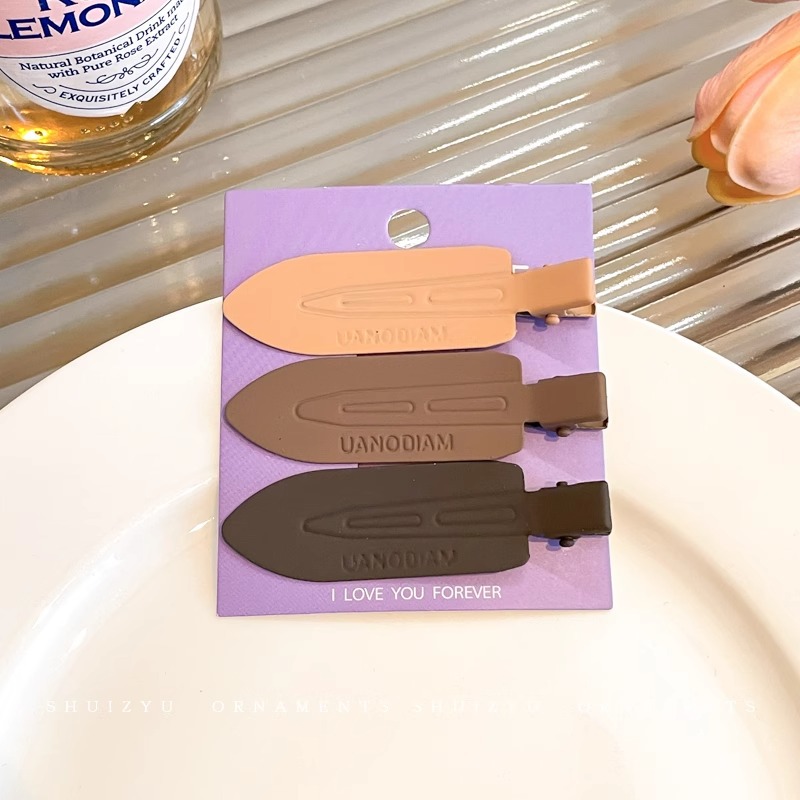 Clip de una palabra de color caramelo, clip para el cabello con flequillo, tocado femenino 2025 nuevo clip bb, horquilla lateral, clip lateral para el cabello roto, clip lateral