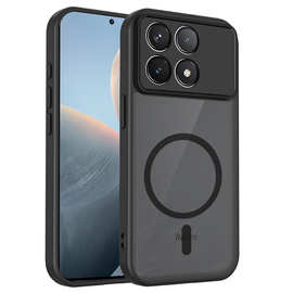 适用小米PocoF8Ultra磁吸手机壳15C肤感磨砂15T防摔note14pro全包
