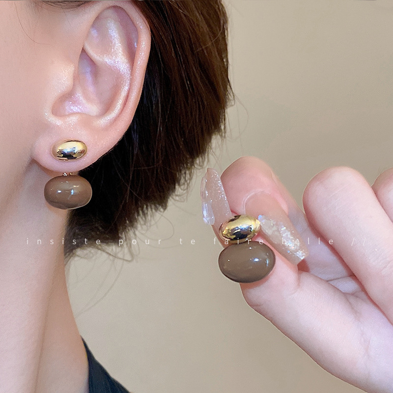 Pendientes franceses retro con lazo, aguja de plata 925, diseño elegante y dulce, estilo lujo ligero