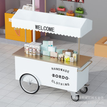 定制摆摊小推车花车可移动手推餐车商场促销展示台夜市摊位小吃车