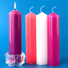 深紫浅色粉蜡烛将临期圈环教堂节日活动加粗款大型号无烟味照明腊