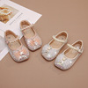 Children's footwear for princess girl's for leather shoes, crystal, soft sole, western style