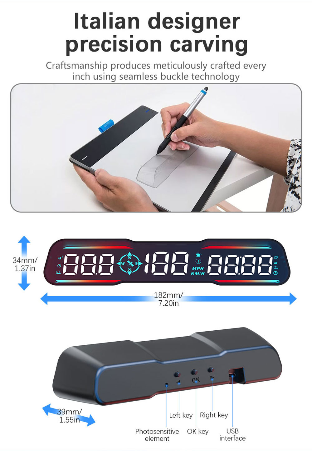 Car-mounted HUD head-up display, universal for cars, with Beidou GPS speedometer, multifunctional, high-definition, traditional Chinese, Hong Kong and Taiwan
