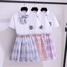 女童套装jk制服学院风2024夏新款小女孩夏季儿童裙子衬衫两件套