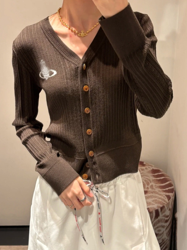 供南油！vivi初秋新款刺绣针织衫纯欲少女长袖开衫|undefined