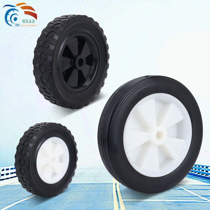Industrial Wheel 5-8inch Solid Rubber Wheel with Brick Pattern Single Wheel Balance Cart Trolley Caster Wheel Universal Wheel