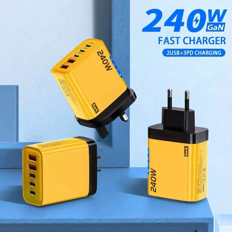 240W Gallium Nitride Multi-Port Fast Charging Head Pd3.0Qc3.0 Smart Charger Suitable for Mobile Phones and Laptops 240W Gallium Nitride Multi-Port Fast Charging Head Pd3.0Qc3.0 Smart Charger Suitable for Mobile Phones and Laptops