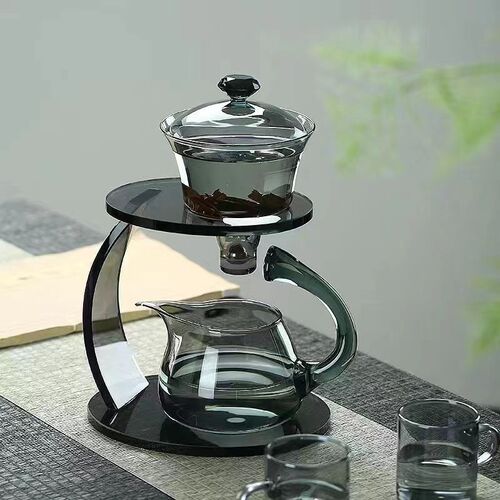 Creative Glass Tea Set for Home Magnetic Bubble Tea Pot Lazy Person Tea Maker Gongfu Tea Cup Glass Lantern Tea Set