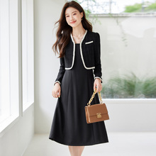 感短西装外套女小香风连衣裙套装裙休闲气质女士小个子西服