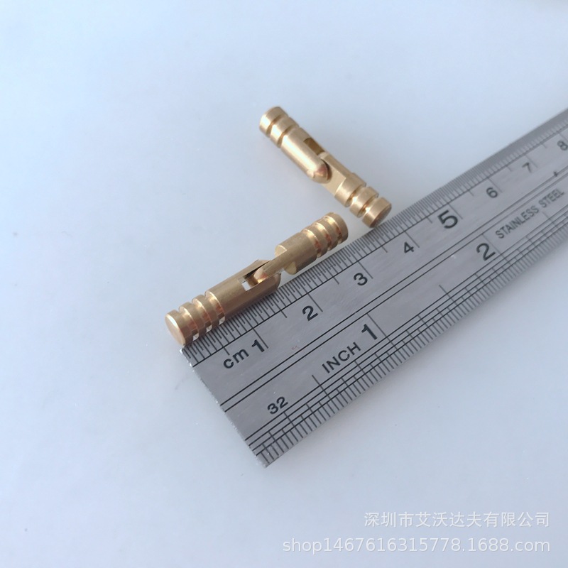 圆柱铰链5*30mm 亚克力盒子隐形合页 首饰盒配件 铜车件镀金规格