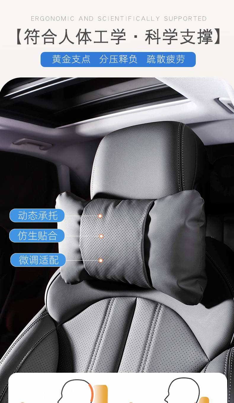 Suitable for Tesla Model Y headrest, updated Y lumbar support, Model 3 special white lumbar cushion for girls