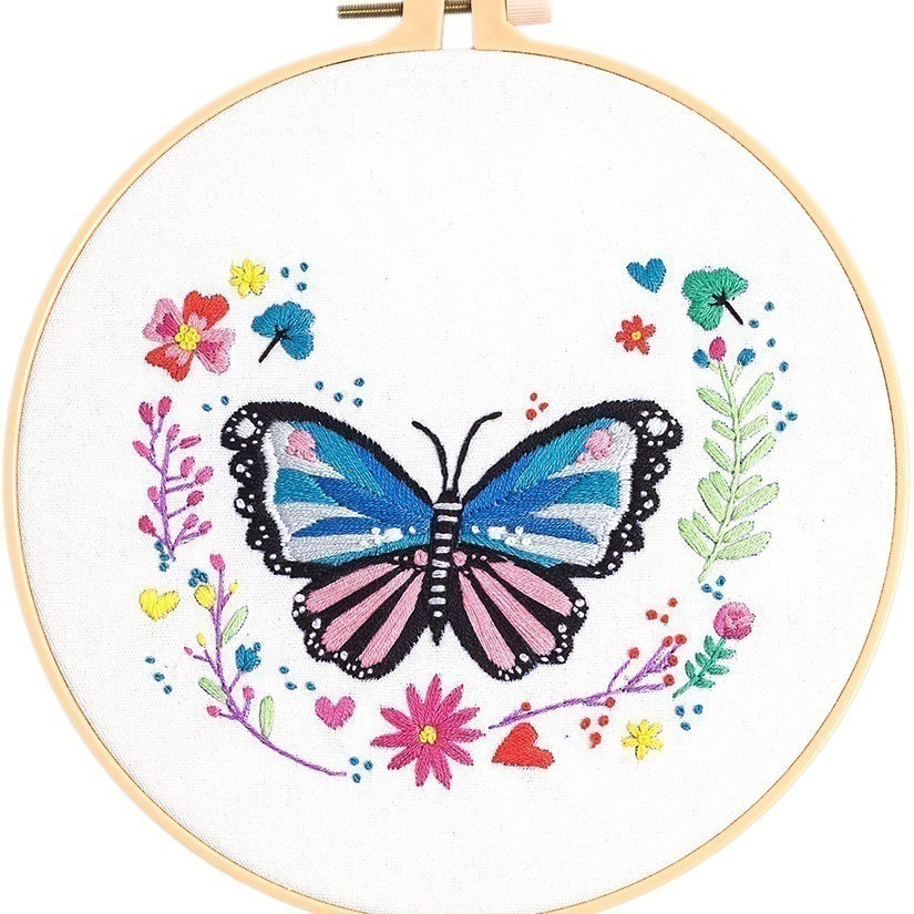 Ventas transfronterizas calientes para principiantes tela costura cruzada set bordado serie de flores material DIY paquete de pérdida de liquidación