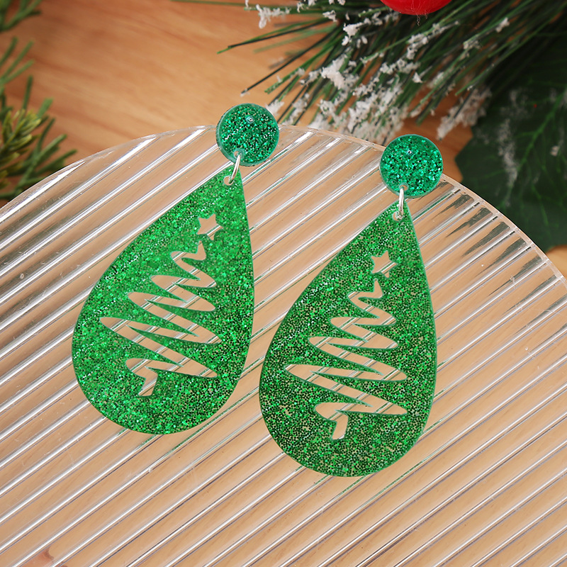 Women's Gender 1 Pair Cute Christmas Tree Santa Claus Snowman Arylic Drop Earrings