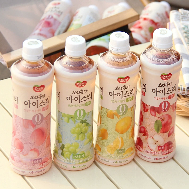 Южная Корея импорт Dongyuan Baocheng персиковый черный чай лимон маття ячмень чайный напиток 500 мл бутылка
