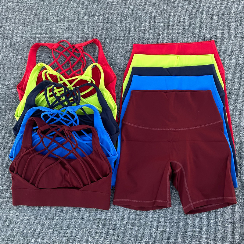 High-Quality Nude-Feel Sexy Backless Sports Bra and Shorts Set for Women, Summer Fitness Cycling Pants, Slimming Yoga Outfit Two-Piece Set High-Quality Nude-Feel Sexy Backless Sports Bra and Shorts Set for Women, Summer Fitness Cycling Pants, Slimming Yoga Outfit Two-Piece Set
