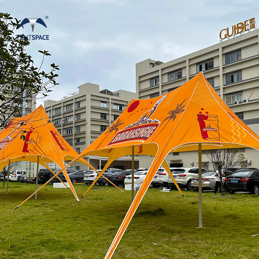 户外露营天幕 户外展览活动品牌推广双顶星星帐篷遮阳防晒凉棚