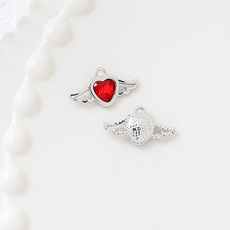 4g Weight Pendant Jewelry Making Type DIY Jewelry Accessories Classification 1 Piece Quantity Alloy Material Heart Shape, Rose Pattern Plating Design Simple Style, Classic Style Style 1 Piece Alloy Heart Shape Rose Pendant 9