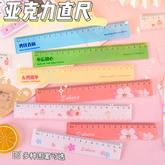 New Cute Style Ruler Wholesale 20cm Thick Graduated Scale Plastic Ruler for Elementary School Students School Season Stationery Supplies