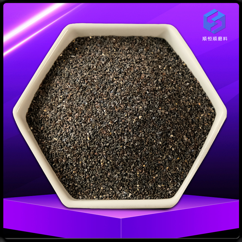 黑灰色金刚砂 地坪喷砂除锈玻璃钢用黑白灰棕色金刚砂