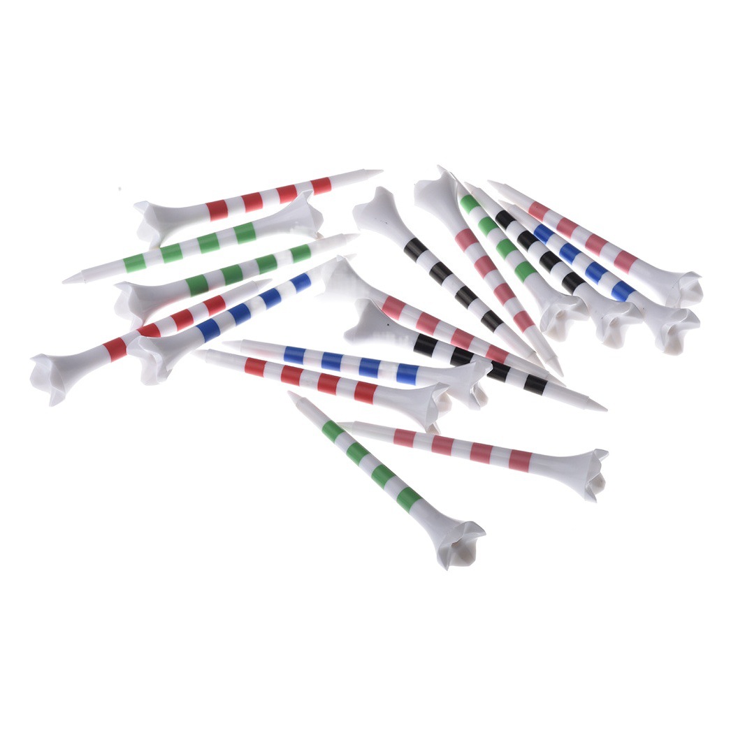20 unids/pack de golf TEE rayas 4-garra de plástico asiento de golf 70/83mm Escala de golf Tee
