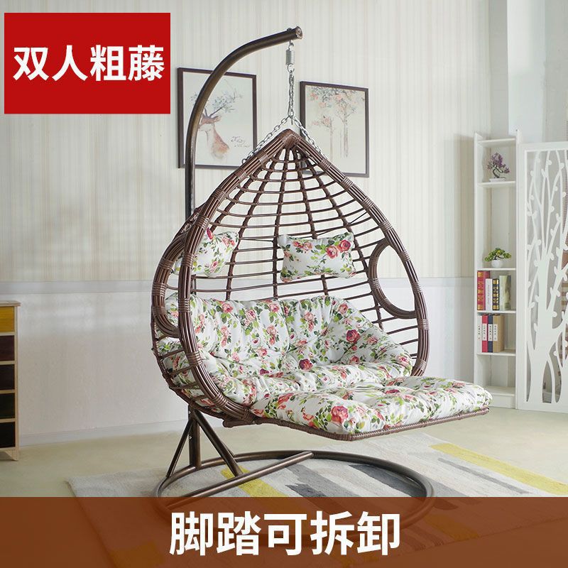 Romántica cesta de caña silla de cama cama de cuna balcón swing silla de mecedora de adultos al aire libre silla de perezoso interior nido de pájaros