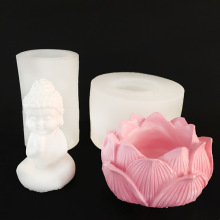 佛像莲花底座观世音菩萨摆放莲花台垫工艺品蜡烛装饰摆件硅胶模具